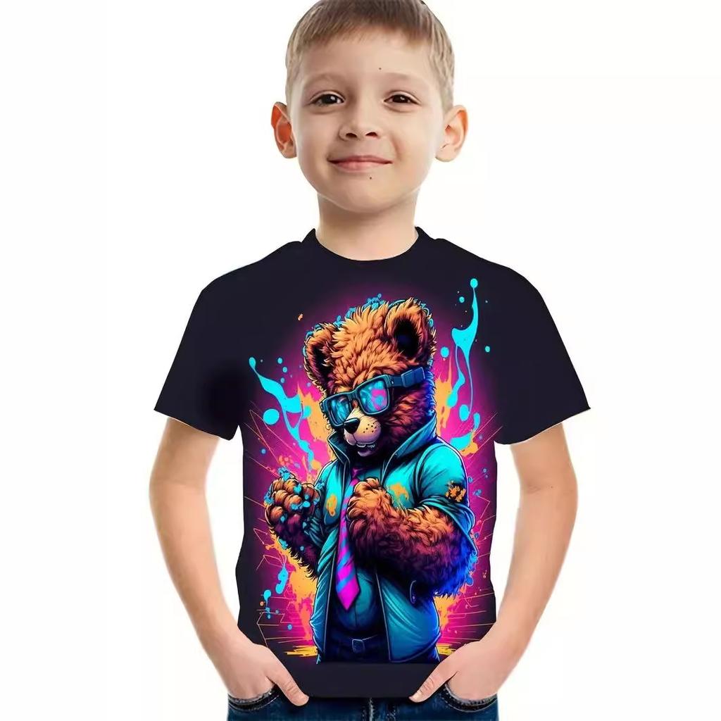 Boys' Short Sleeved T-shirt Summer New 3D Printed Children's Clothing T-shirt