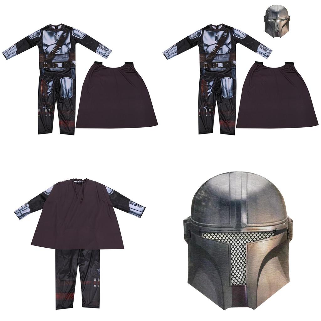 Star Wars Mandalorianer Halloween Kostümset für Jungen; Overall, Maske und Umhang inklusive!