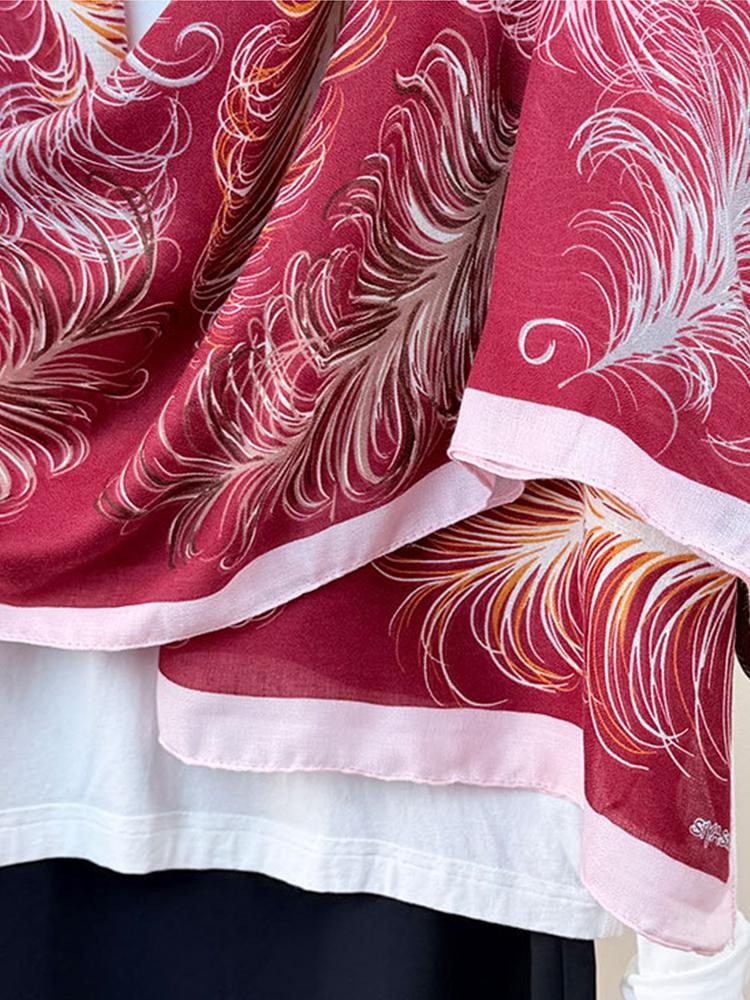 Elegant Women Retro Beach Silk Scarf Wrap Shawl Print Lady Sunscreen Bandanas Hijab Mujer Boho Scarve Pareo Casual Korean New