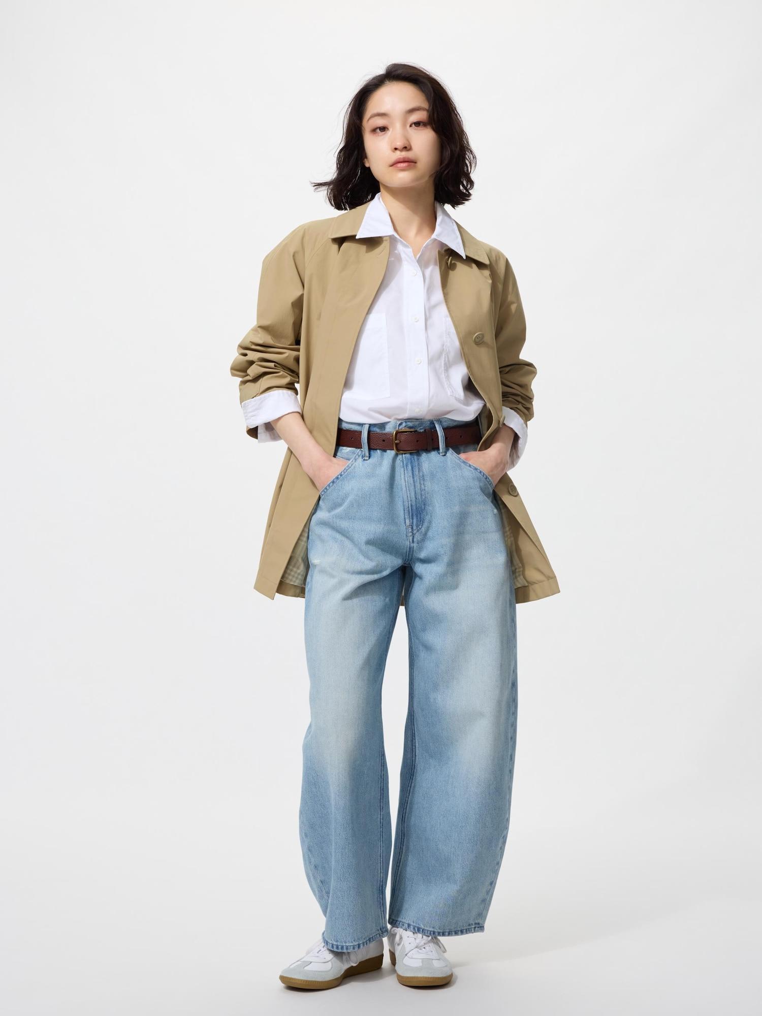 Uniqlo Япония Мешковатые джинсы с изогнутым кроем Короткие 64 BLUE/21