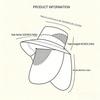 2-Piece Men'S Outdoor Sun Hat Set, Quick-Dry Woven Bucket Hat With Adjustable Visor, Breathable Mesh And Removable Face Shield