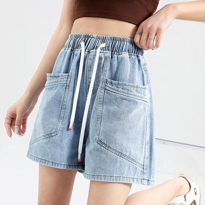 Jeans Elásticos de Cintura Alta para Mujer Tallas Grandes Verano 2025 - Pierna Recta, Corte Holgado, Shorts Adelgazantes