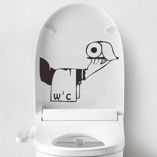 Holding Roll Paper Toilet Sticker Waterproof Removable Self-adhesive PVC Living Room Bathroom