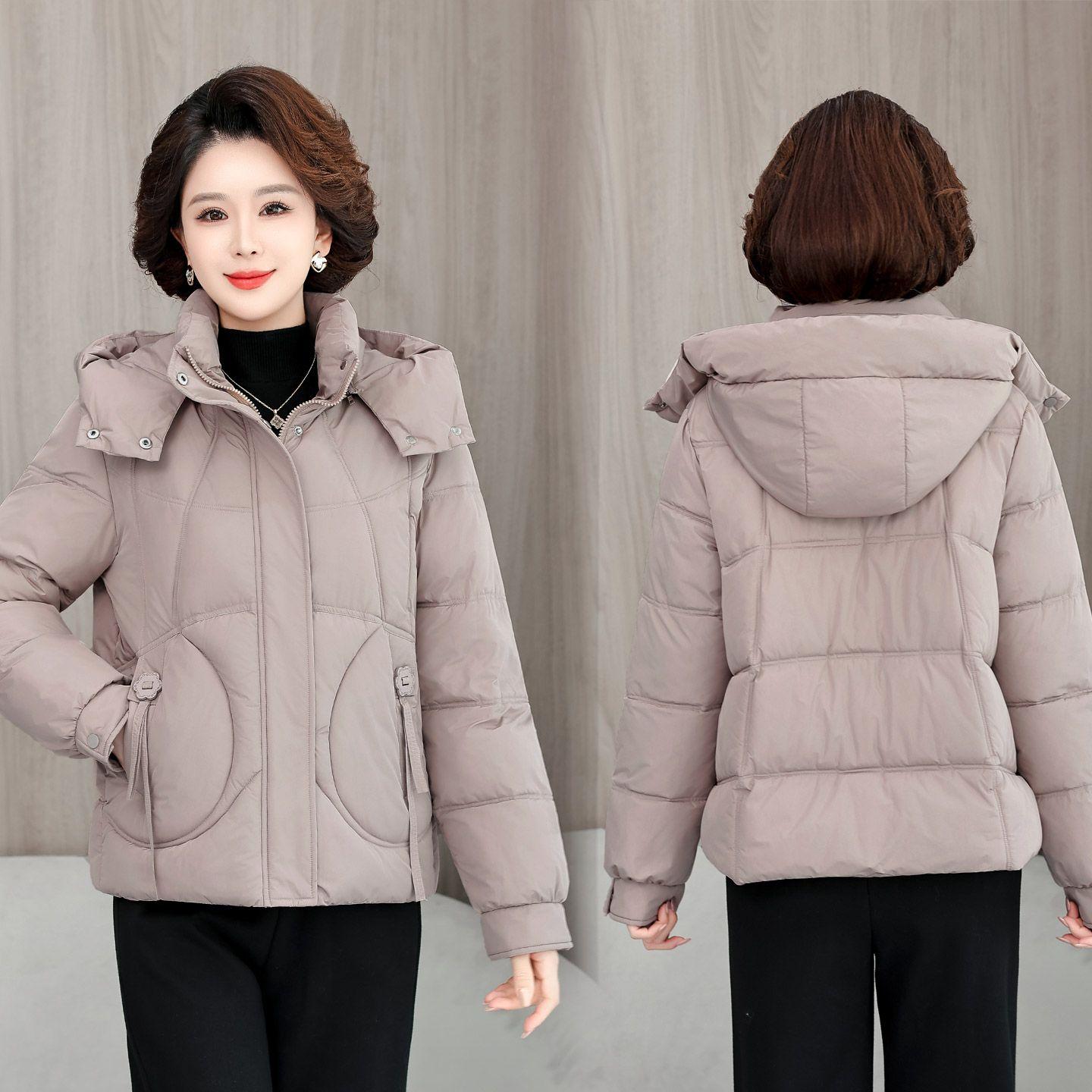 

Зимнее пуховое хлопковое пальто для женщин больших размеров, короткая стеганая куртка, мамина верхняя одежда, новое 4XL