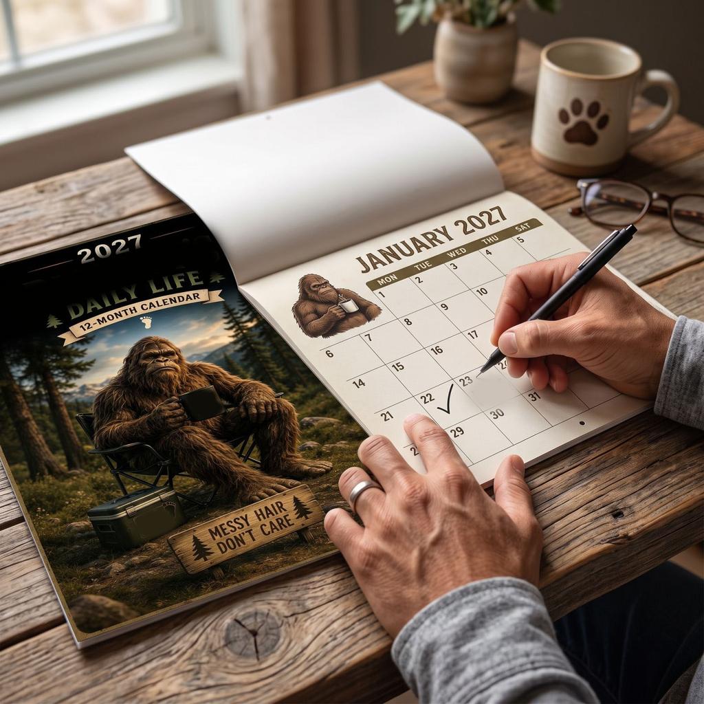 2027 Daily Life Calendar Monthly Wall Calendar with Funny Scenes for Cryptozoology Enthusiasts