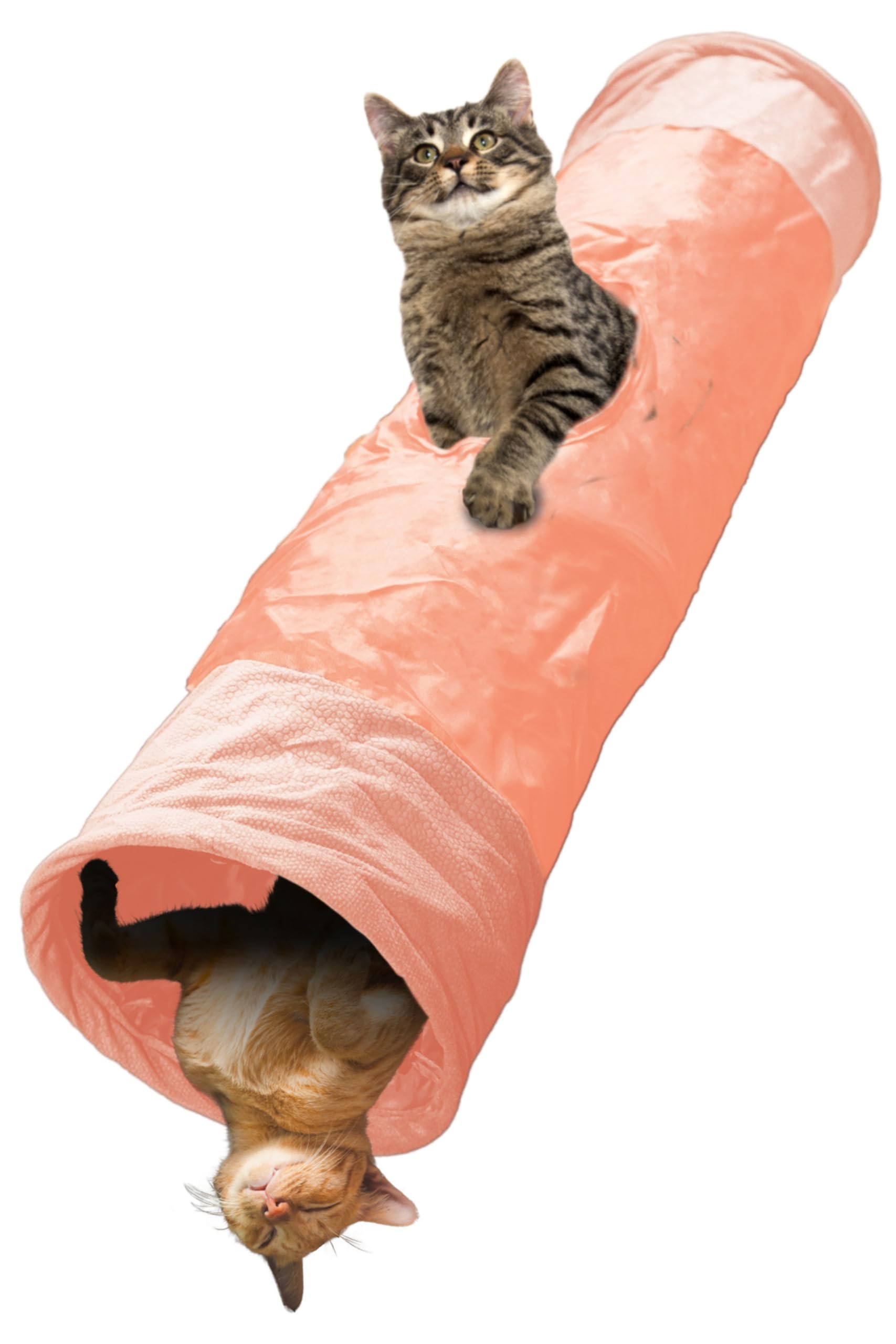 

Veterinarian-Approved Petpia Cat Tunnel Toy, for Solo Play, Moquette Fabric and Oxford Cloth, Foldable, 25cm Diameter, 90cm Long, with Pompom Ball