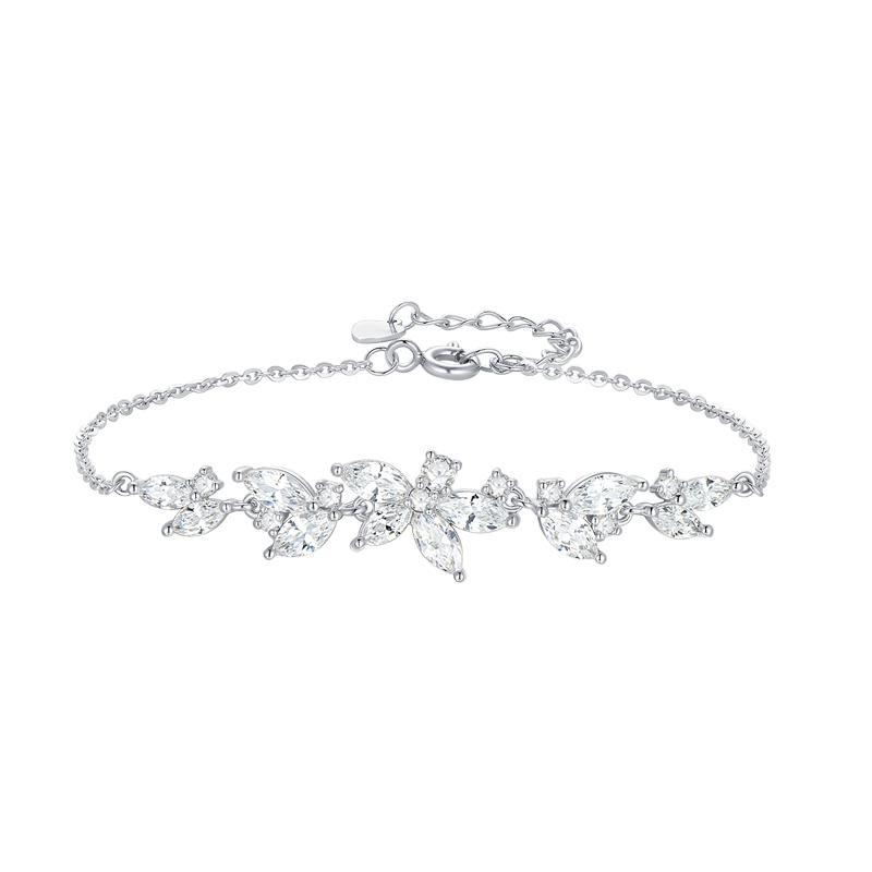 Chow Tai Seng Sterling Silver Wisteria Flower Bracelet