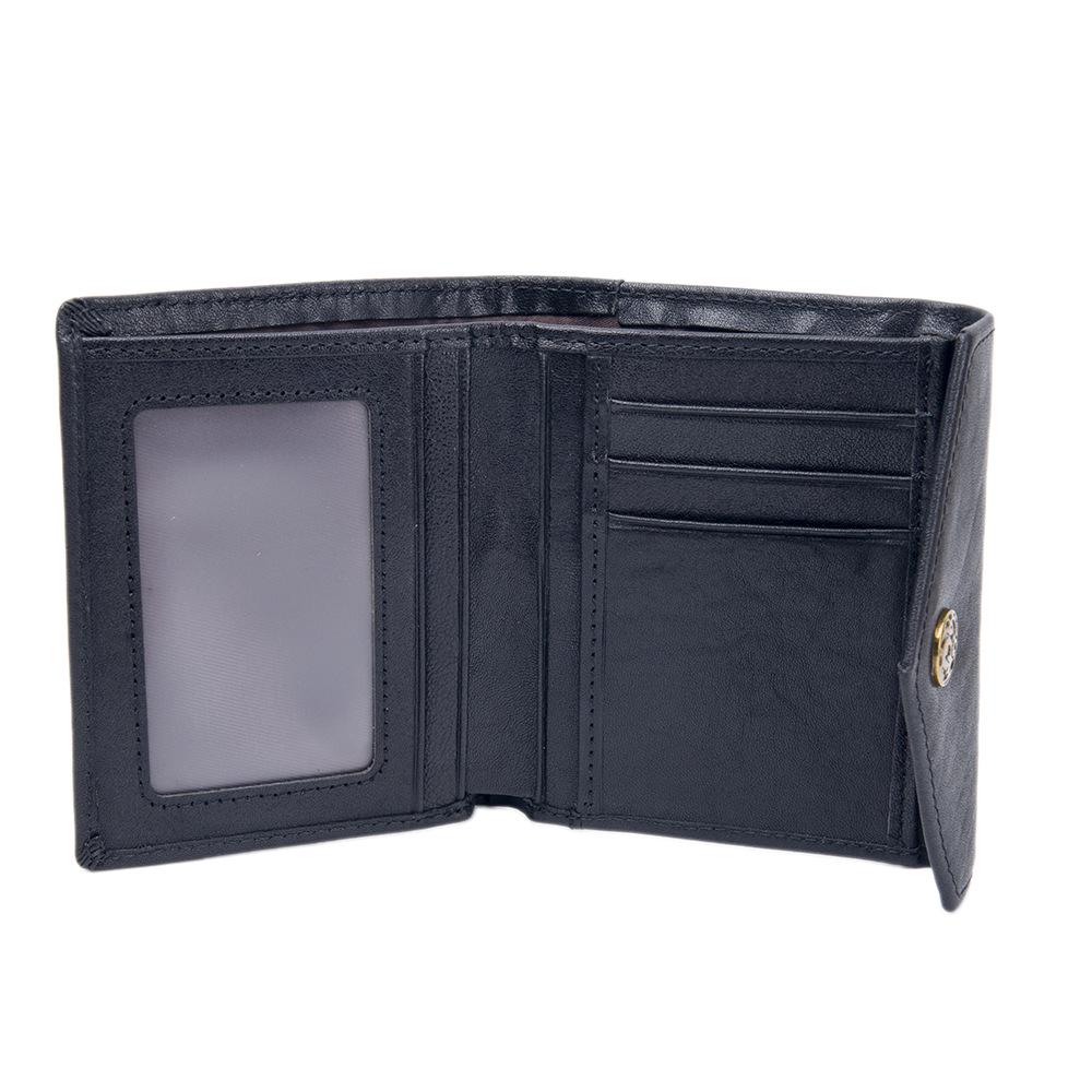 Cross-Border Japanese & Korean Men's Genuine Leather Bi-fold Wallet with Money Clip – Cowhide, Vegetable-Tanned, Vertical Design, Casual Buckle.