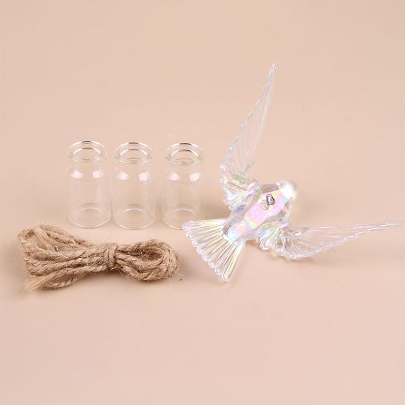 

1 комплект прозрачных фигурок летящих птиц подвеска колибри кормушка для воды антимуравьи герметичная кормушка для птиц садовые подвесные украшения