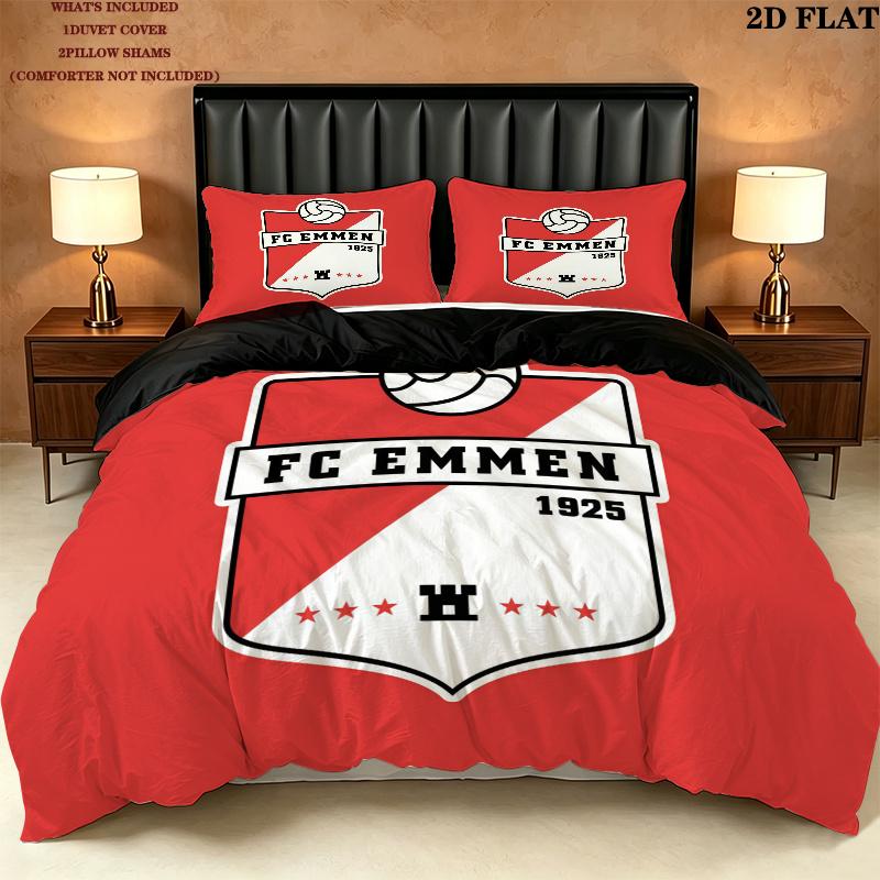 Fc Emmen Bedding Quilt Set Quilt Cover Pillowcase Home Decoration Birthday Gift (1 * duvet cover + 2 * pillowcase, without core)