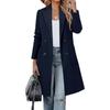 Women Slim Fit Solid Long Sleeve Mid Length Casual Outerwear Coat