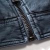 Chaqueta Retro de Cuero PU para Hombre con Forro Polar: Estilo Lavado Otoño/Invierno