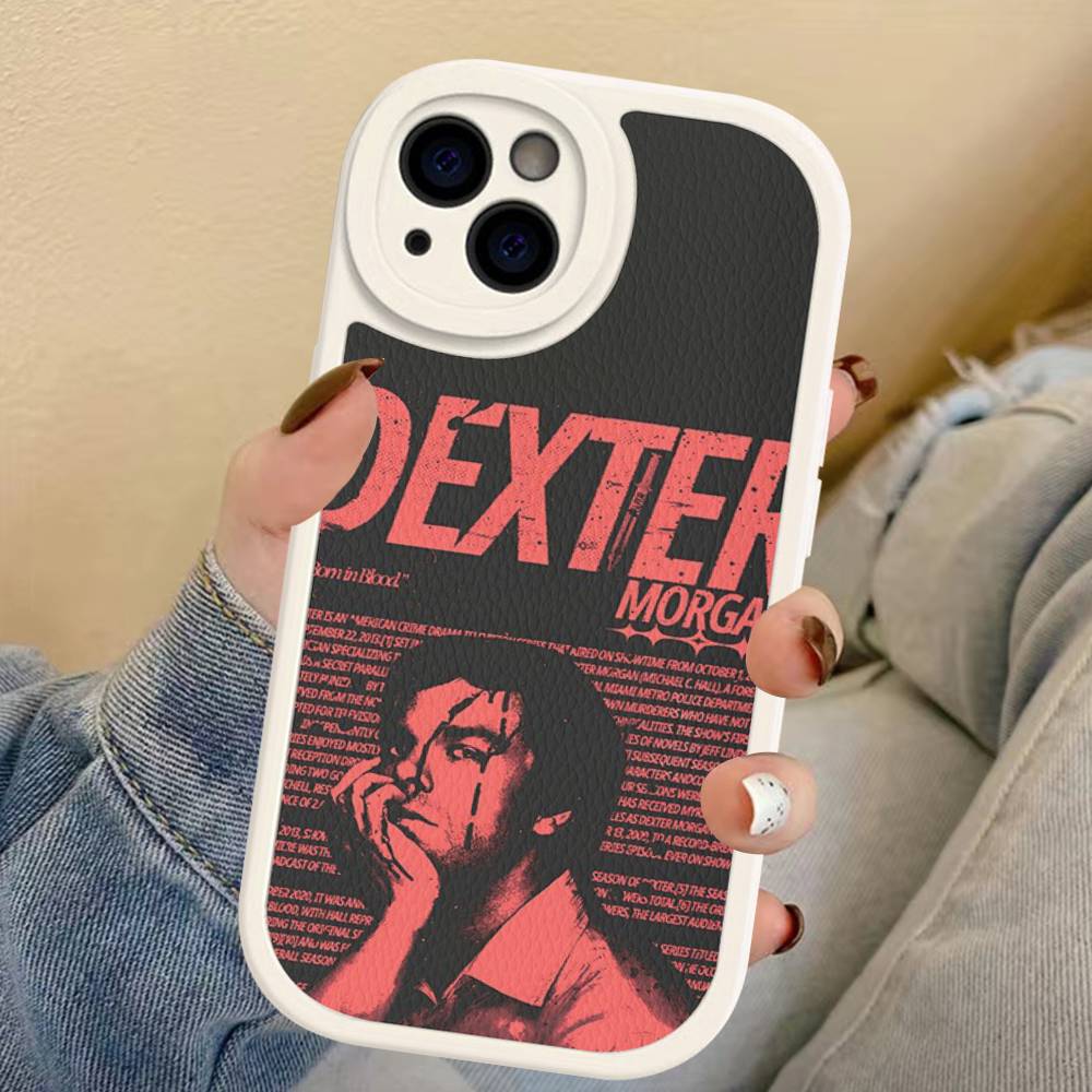 Movie D-Dexter Phone Case For IPhone 16 15 14 13 12 11 Pro Max Plus 16E Soft Leather Cover