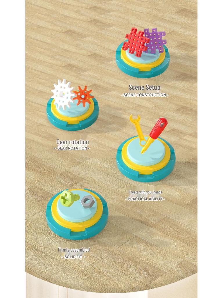 Bloques de Construcción de Engranajes Eléctricos DIY para Niños Transfronterizos - Set de Pista de Montaje Educativo de Partículas Grandes