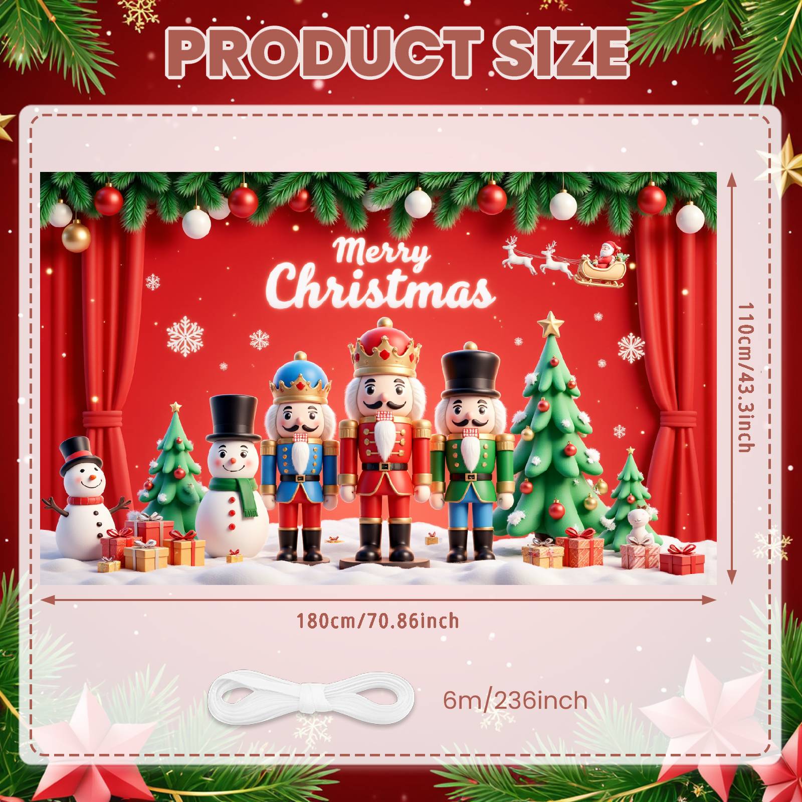 

Christmas Banner Nutcracker Theme Snowman Banner Winter Banner Snowflake Pattern For Xmas Party Christmas Celebration New Year