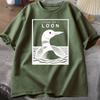 Leave Me A Loon Funny Common Loon T Shirt Bird Watcher Tee Shirt Summer Loose Short Sleeved Tshirt Unisex WOMEN Funny Tees Tops