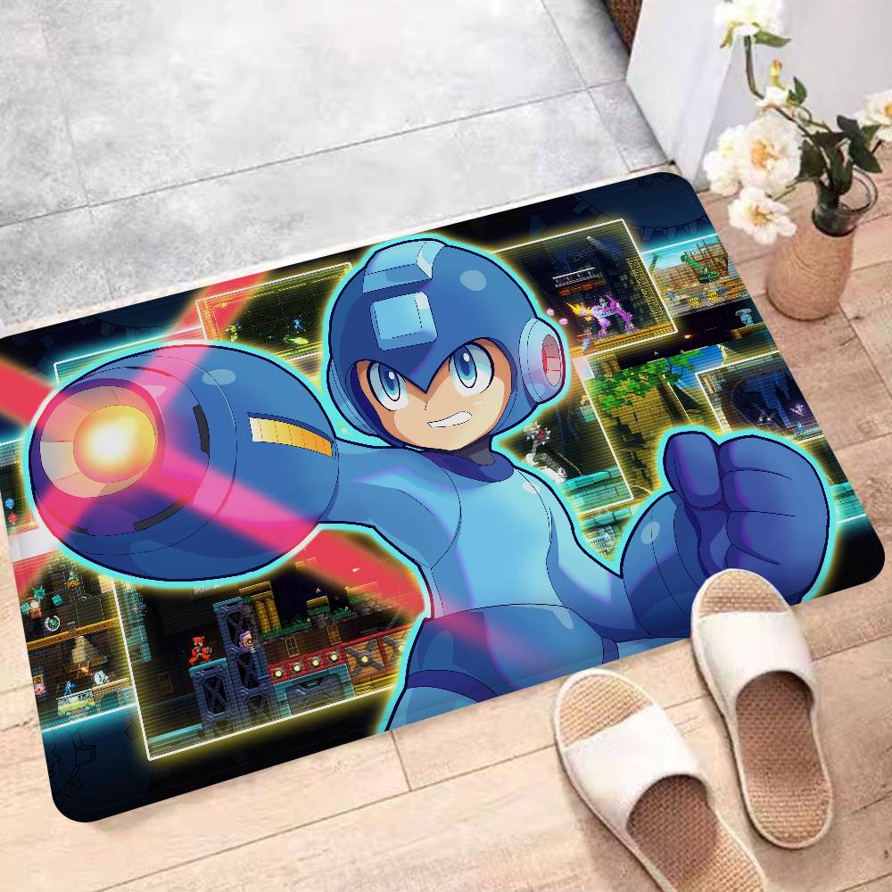 Sci-fi Game M-Mega M-Man Floor Mat Kids Room Bedroom Decoration Balcony Anti-Slip Doormat Living Room Welcome Rug