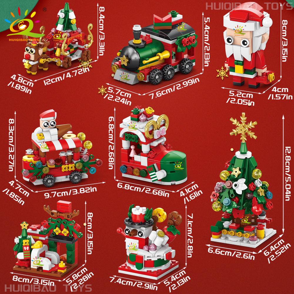 Non-Toxic Christmas 8In1 Santa Claus Tree Model Building Block Diy Elk Snowman Bricks Ornament Toys For Children Adult Gift