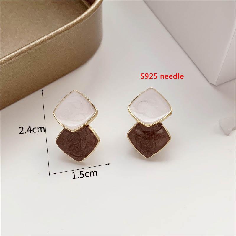 Neue Mode Emaille Ohrhänger für Damen Koreanische Blume Tropfen Geometrische Statement Ohrringe für Damen Hochzeit Ohr Zirkon aretes