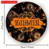 2d Flat 20*20cm, Halloween Popular Home Decoration, Halloween Skeleton Ghost Circular Wooden Creative Logo, for Home, Kitchen, Garden, Bar Decor.