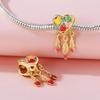 copper Colorful Zircon Heart Charm Bead Charms Dreamcatcher Feather Bead Charms Compatible With Fine Authentic Bracelets Jewellery Making Gifts for Wo