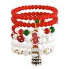 Charmantes Schneemann- & Weihnachtsbaum-Perlenarmband: Stilvoller Damen-Weihnachtsschmuck mit niedlichem Design