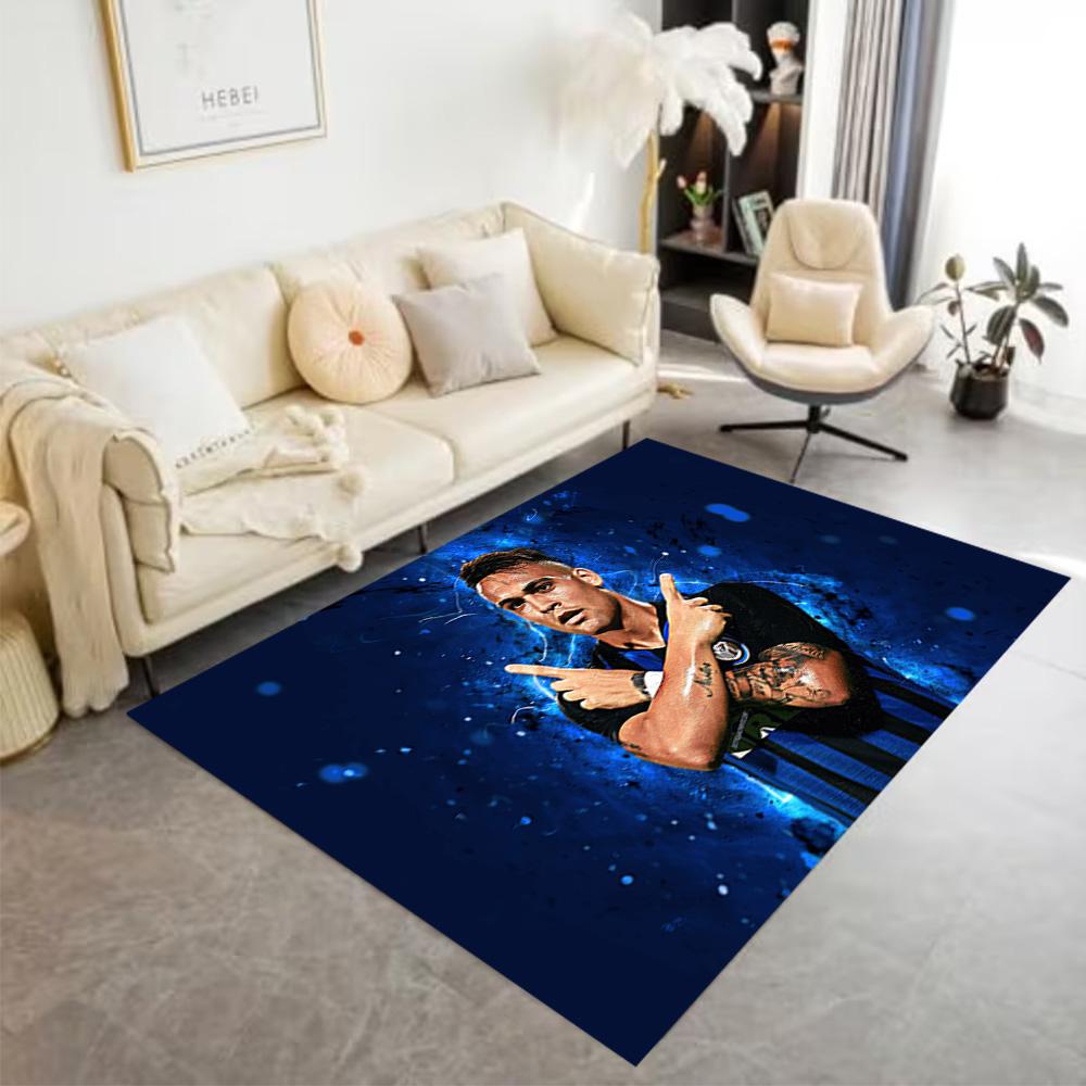 Argentina Football Player Pose Floor Mat Design for Foyer Study room Hallway Playrooms Anti-slip Rug Anime Office Decor