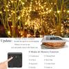 Joomer Solar Fairy Lights, 2-Pack Total 80FT 240LED Lights, Warm White | Copper Wire, Solar String Light Waterproof 8 Lighting Modes for Patio Fence