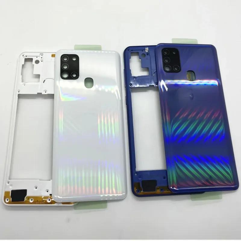 Full housing middle frame for Samsung Galaxy a21s 217 SM-217F/DS battery back cover rear case camera lens replace
