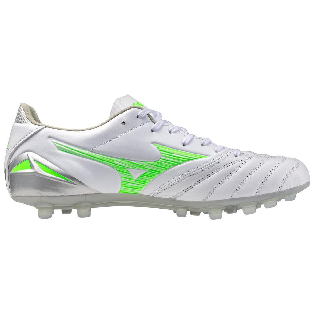 Mizuno Morelia Neo 4 AG Rubber Short Studs Anti Slip Wear Resistant Soccer Shoes Men's White Green Mizuno P1GA2535-37