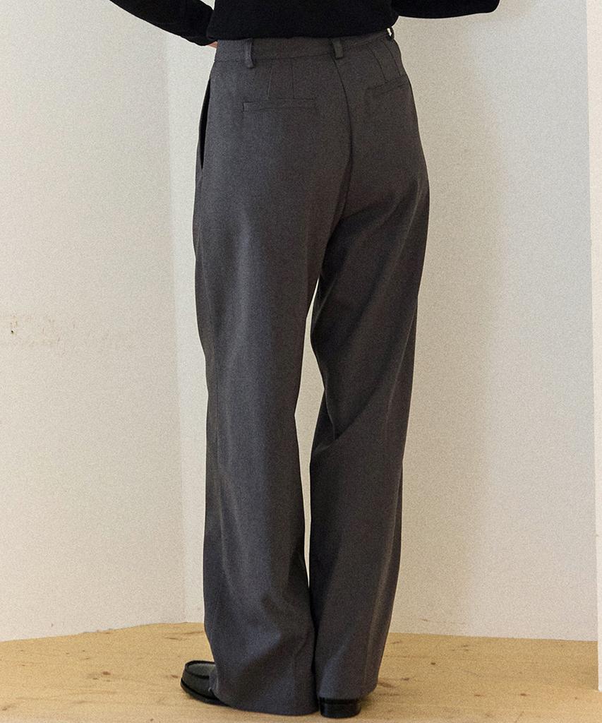 OURHOPE Soft Brushed Touch One-Tuck Pants - Charcoal