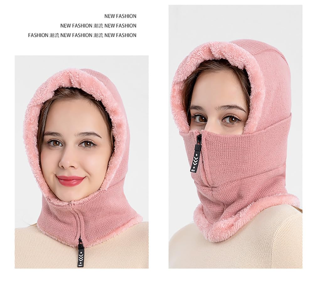 LeafIn Balaclava Neck Warmer Boa Food Warmer Women's Knitted, Fleece Lined, Cold Weather Face