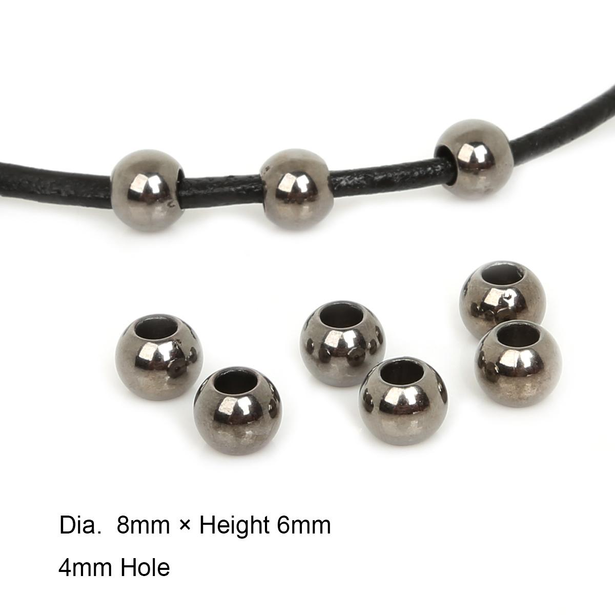 

30-300 шт. покрытые акрил пластик CCB круглые большие отверстия свободные бусины-разделители для изготовления браслетов DIY ювелирных изделий 8x6mm 100pcs чёрный