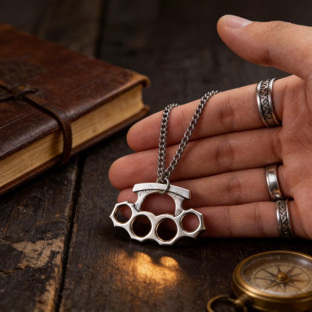 Collana con Ciondolo Geometrico in Lega per Uomini Donne Con Catena a Croce Gioielli Moda in Metallo