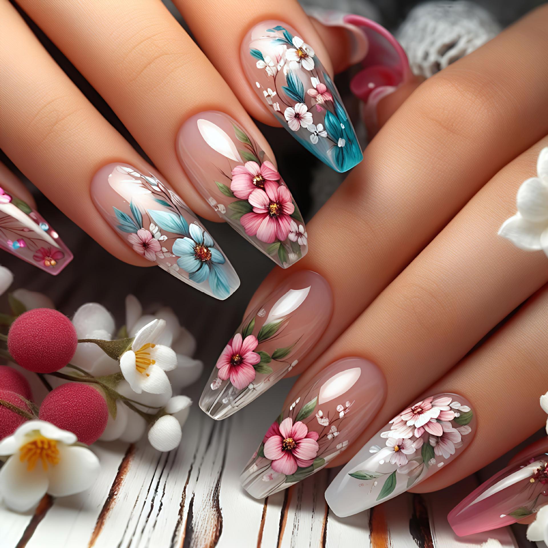 Summer Fresh Floral Butterfly Nail Art Stickers - Ready-to-Wear