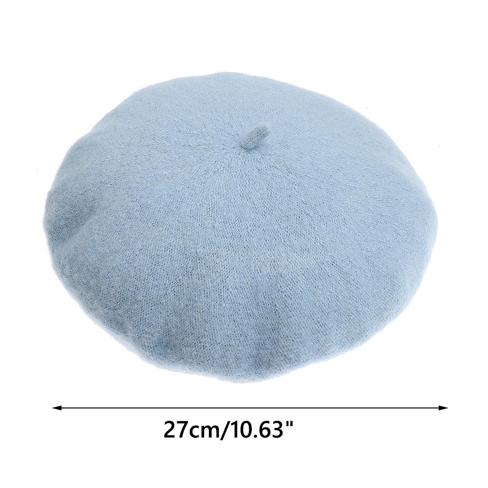 Women Girls Baggy Beanie Flat Cap Hat Wool Beret Cap Felt Berets Autumn Beret Hat
