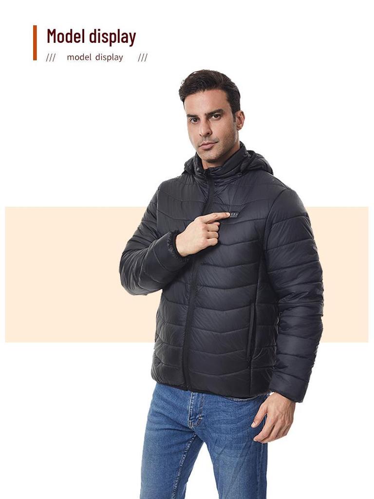 Smart Heated Winter Jacket: 27-Zone Temperature Control, Unisex Hooded Coat