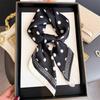 70Cm Dot Pattern Scarf Imitation Silk Square Scarf Women Neckerchief Female Luxury Square Scarves Satin Hijab Ribbon Bandana