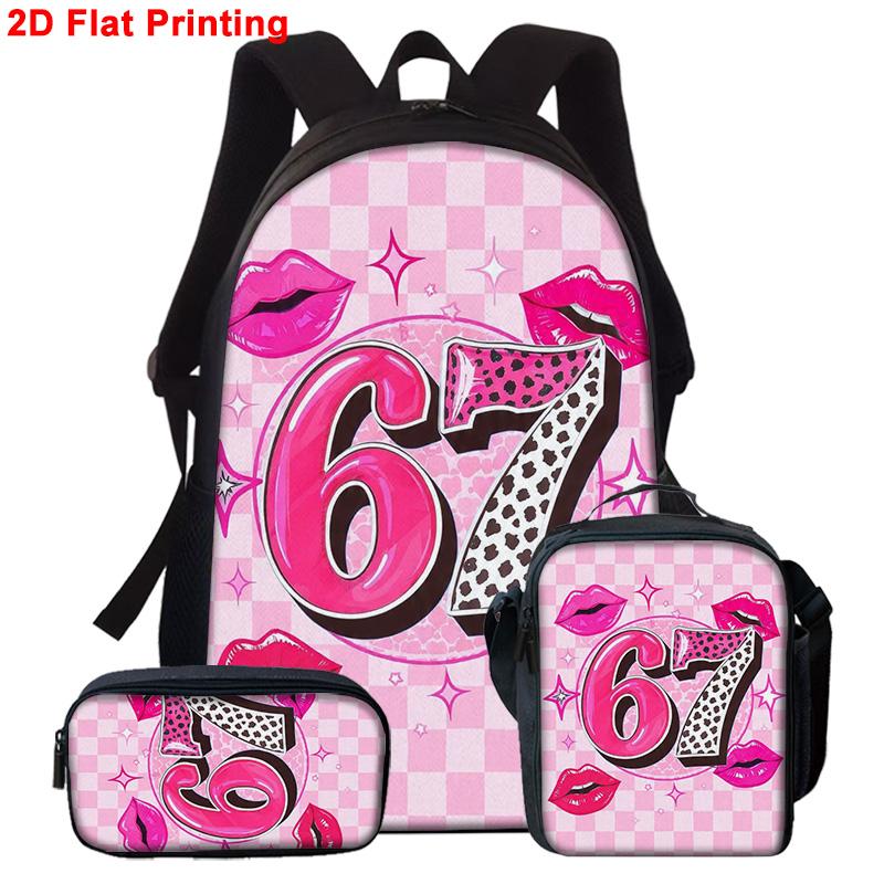 3 pièces Impression de Groupe K-POP Sac Quotidien Léger Quotidien Spacieux Sac à Dos d'École Sac de Sortie avec Sac de Transport Trousse à Crayons Cadeau Parfait