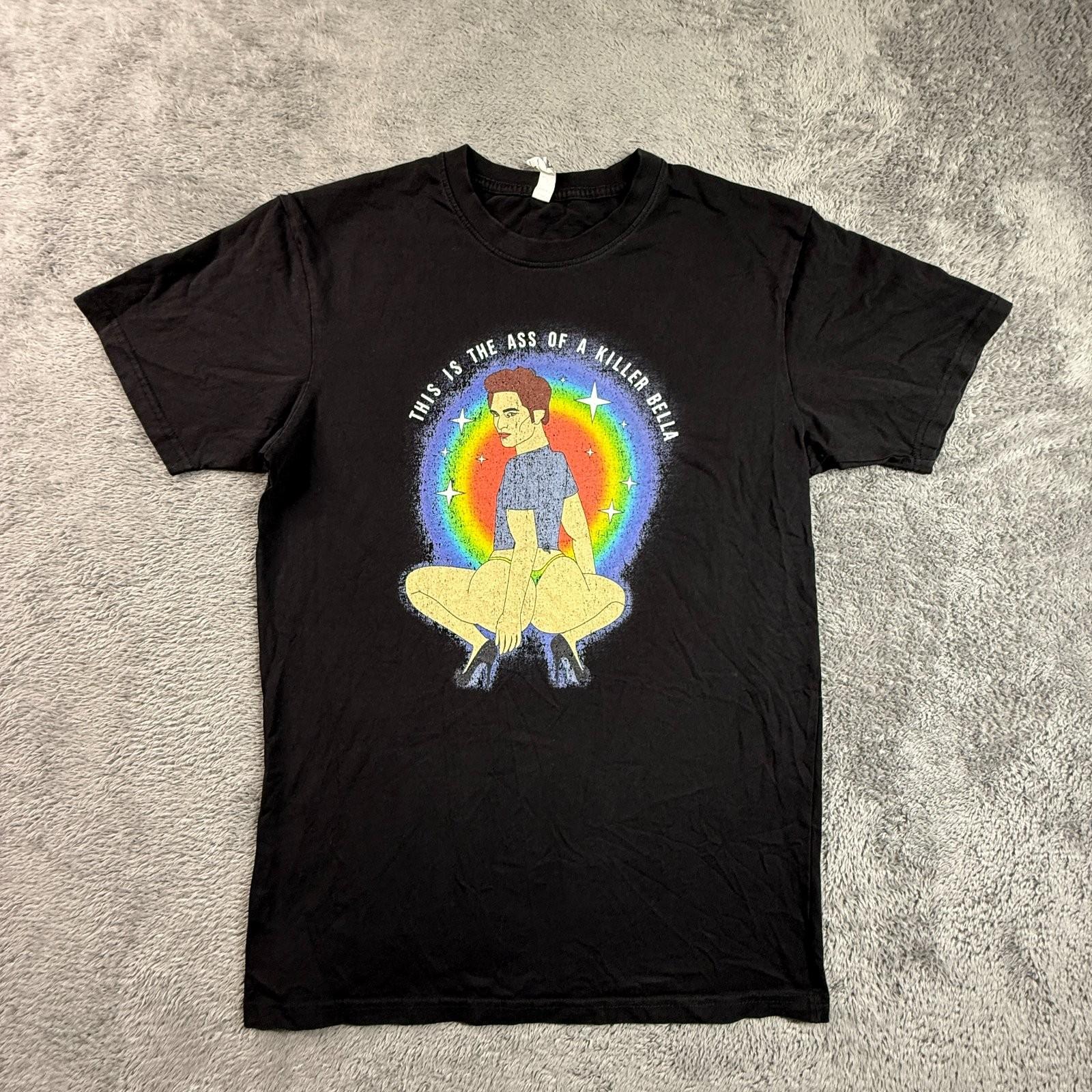 Twilight Edward Bella Parody Funny Graphic Adult M Black Cotton Humor Unisex T-Shirt XXXL