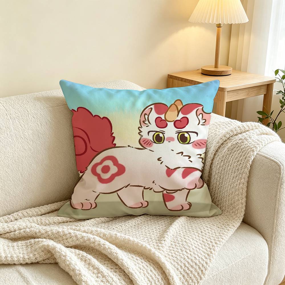 Cute Furry Fabulous Beasts Square Double-Sided printed Pillow Case Bedroom Bedside Pillow Sofa Cushion Cover