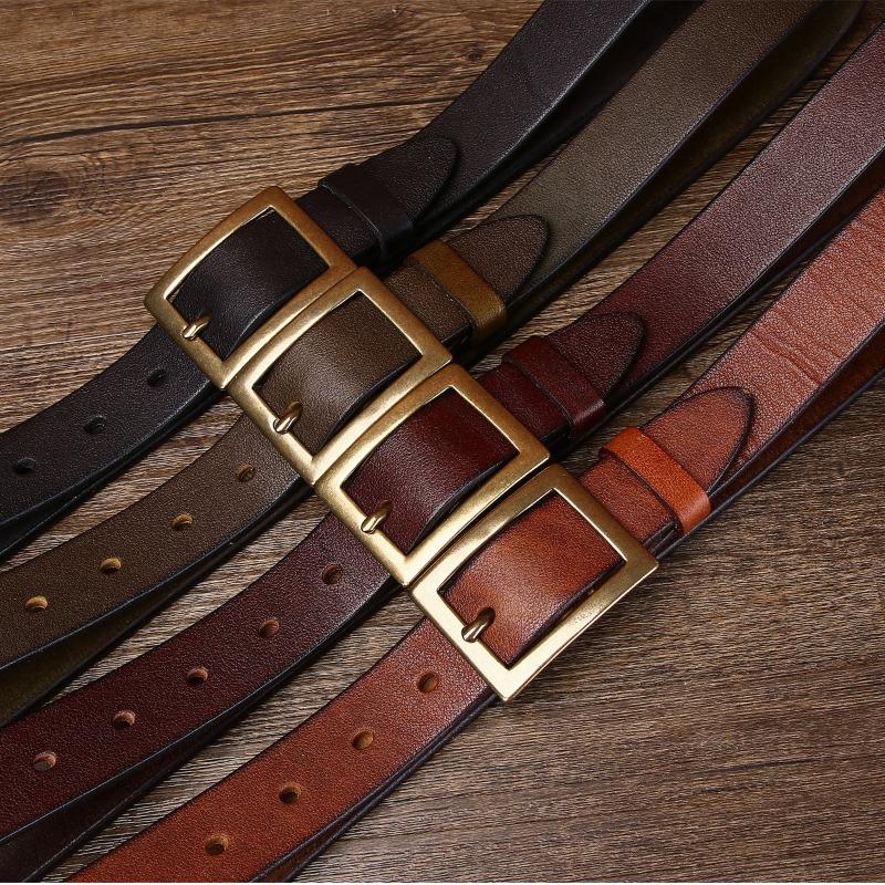 Light Luxury Belt Women's Leather First Layer Retro Fashion Jeans Belt