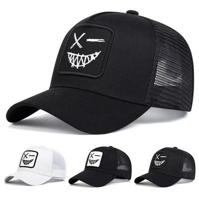 Unisex X Smiling Face Teeth Embroidery Baseball Net Caps Spring Summer Outdoor Sunscreen Hat Adjustable Casual Trucker Hats
