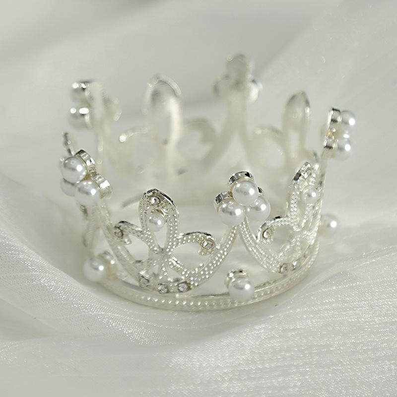 

Украшения для украшения торта на день рождения, цветы, мини-корона, сплавные жемчужины и стразы, детский головной убор, букет