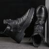 Stivali da Uomo in Pelle Scarpe Casual da Uomo Comode Antiscivolo Resistenti all'Usura Assorbimento degli Urti Scarpe da Passeggio da Uomo Botas Para Hombre