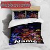 3pcs Duvet Cover Set (1*Duvet Cover + 2*Pillowcase, Without Core), Custom Name Five Nights At Freddy's Pattern Bedding Set, Home Bedroom Decor Gift
