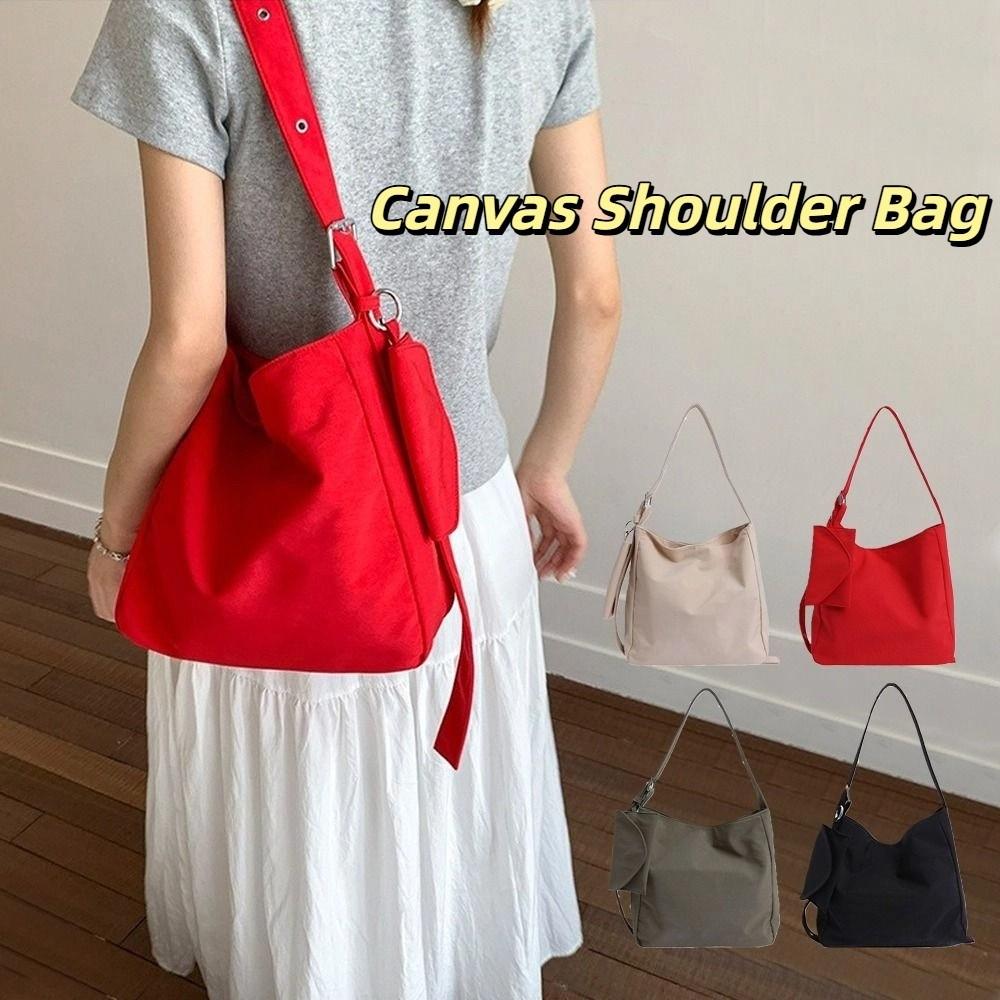 Einfarbige Canvas-Umhängetasche Stilvolle Damenhandtaschen Ins Style Quadratische Tragetasche Mädchen