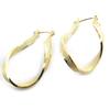 Les Trésors De Lily [M8975] - Gold Plated Hoop Earrings 'Ripples' - 32x20 Mm