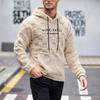 2025 Autumn/Winter Men's Embroidered Fur Hoodie with Drawstring