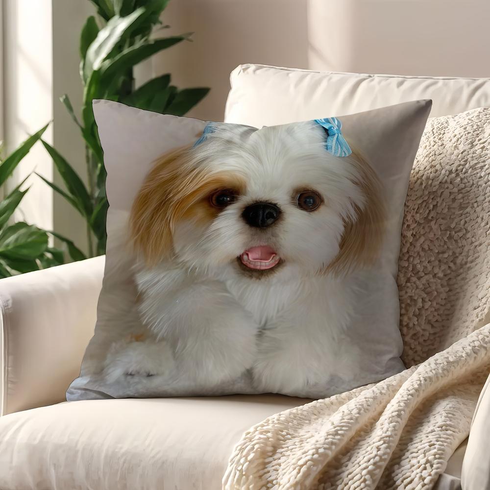 

Lovely Shih Tzu cushion cover For Pillow Printing Sofa Decoration Home Car Room Coffee Shop Office Nordic Simplicity 30cmx30cm